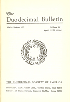 Duodecimal Bulletin Whole No 3B | Vol 23 No 1 Duodecimal Bulletin Whole No 3B | Vol 23 No 1