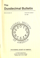 Duodecimal Bulletin Whole No 42 | Vol 26 No 1 Duodecimal Bulletin Whole No 42 | Vol 26 No 1
