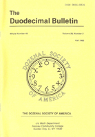 Duodecimal Bulletin Whole No 48 | Vol 28 No 3 Duodecimal Bulletin Whole No 48 | Vol 28 No 3