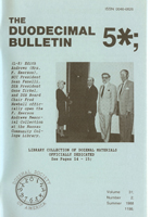 Duodecimal Bulletin Whole No 5A | Vol 31 No 2 Duodecimal Bulletin Whole No 5A | Vol 31 No 2