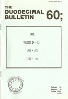 Duodecimal Bulletin Whole No 60 | Vol 31 No 4 Duodecimal Bulletin Whole No 60 | Vol 31 No 4