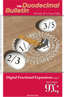 Duodecimal Bulletin Whole No 9A | Vol 4B No 1 Duodecimal Bulletin Whole No 9A | Vol 4B No 1