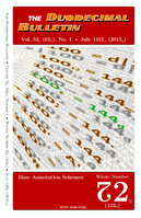 Duodecimal Bulletin Whole No A2 | Vol 52 No 1 Duodecimal Bulletin Whole No A2 | Vol 52 No 1